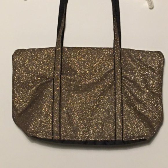 VICTORIA'S SECRET Gold Shimmery Tote/Weekend Bag - Picture 6 of 9